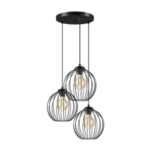 Candeeiro Suspenso Zoya, Preto, 107x50x24 cm, EPIKASA com Prateleira de Cultivo Integrada