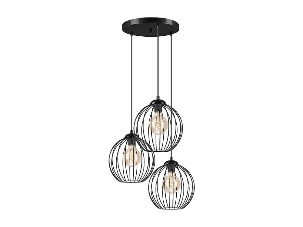 Candeeiro Suspenso Zoya, Preto, 107x50x24 cm, EPIKASA com Prateleira de Cultivo Integrada