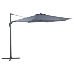 Cantilever Garden Parasol ⌀ 3 m Dark Grey SAVONA com Sistema de Drenagem