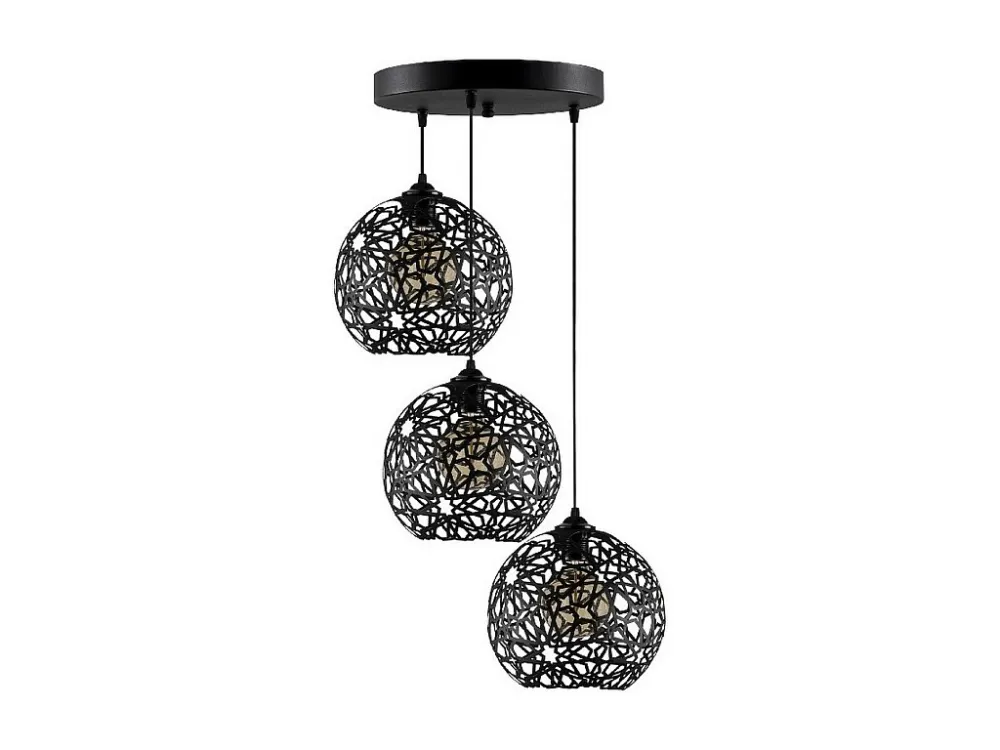 Capacidade Extra Grande Candeeiro Suspenso Siena, Preto, 65 x 65 x 117 cm, EPIKASA