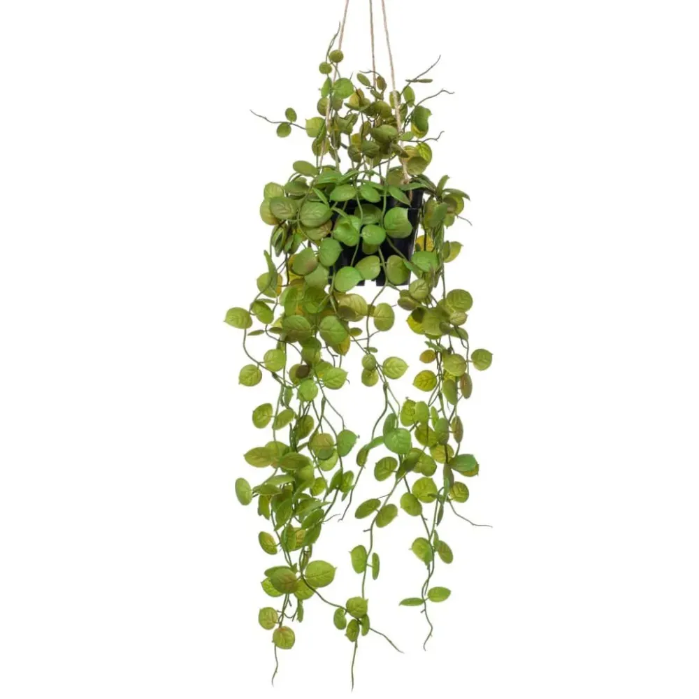 Emerald Ceropegia artificial suspensa com vaso 50 cm com Pés Elevadores