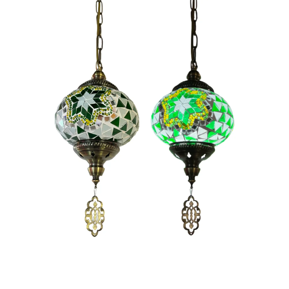 Jardineira de Parede Candeeiro de Suspensão Mosaico Verde Ø150mm P/ Lâmpada E14 IP20