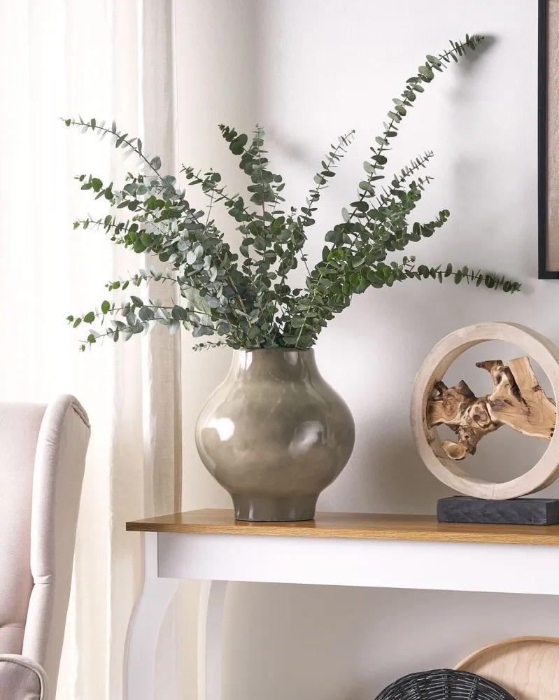 Jarro de flores MAGAN realizado à mão Cerâmica Taupe