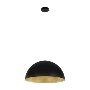 Lâmpada de Suspensão Tuba, Preto, Ouro, 90x90x125 cm, EPIKASA com Prateleira de Cultivo Integrada