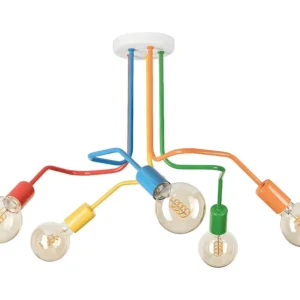 Prato Coletor Candeeiro Suspenso Damiano, Multicolorido, 40x59x59 cm, EPIKASA