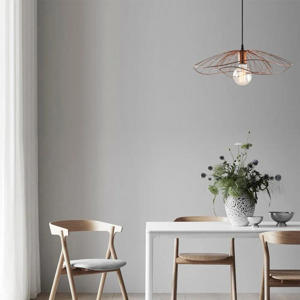 Prato Coletor Suspensão de fio flor tripla Zocho D50cm Metálico Ouro rosa