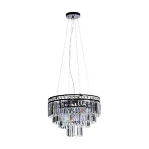 Vaso com Reservatório Lâmpada de Suspensão Aurora, Preto, 50x50x125 cm, EPIKASA