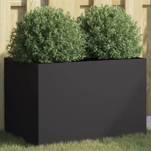 Vaso/floreira 62x40x39 cm ço laminado helado preto