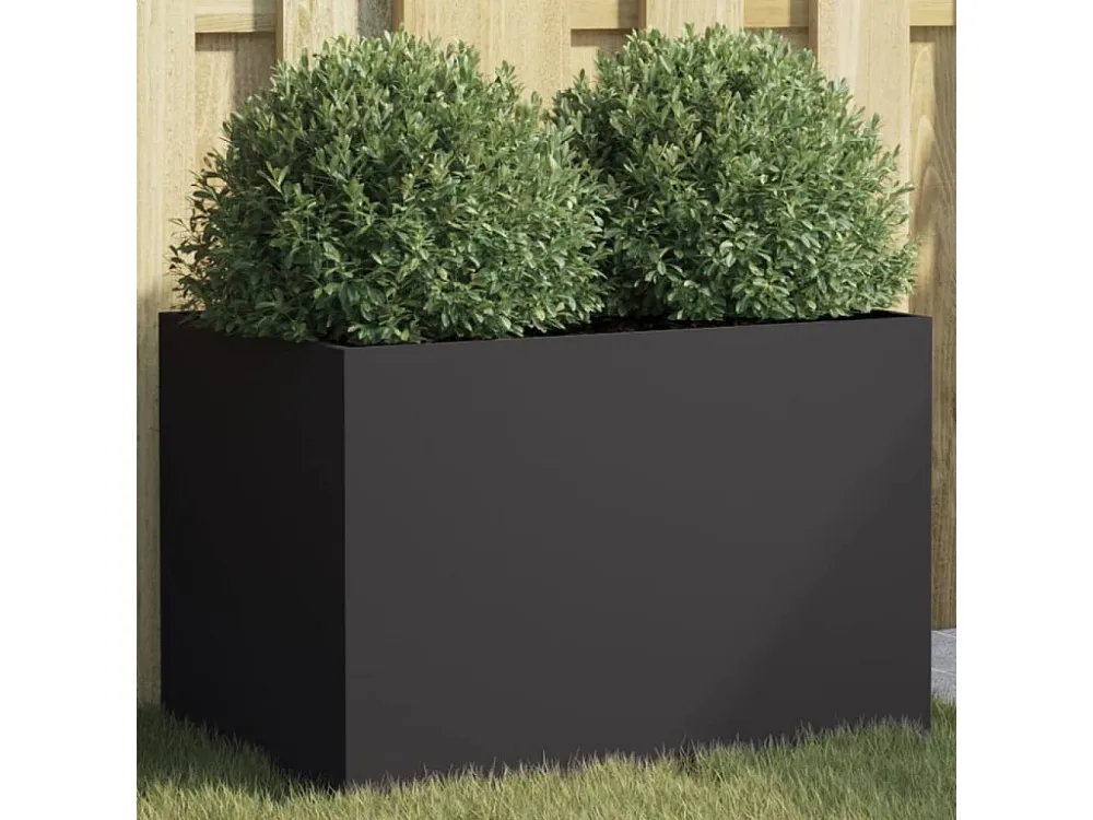 Vaso/floreira 62x40x39 cm ço laminado helado preto