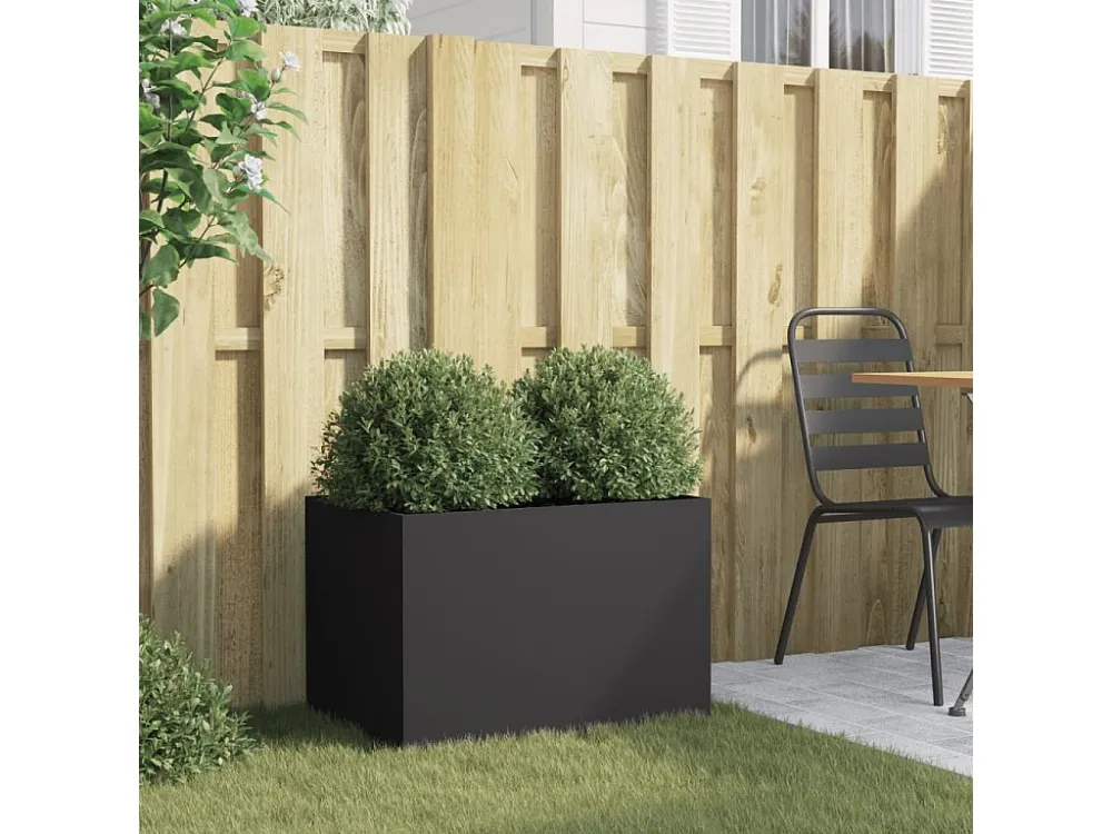 Vaso/floreira 62x40x39 cm ço laminado helado preto