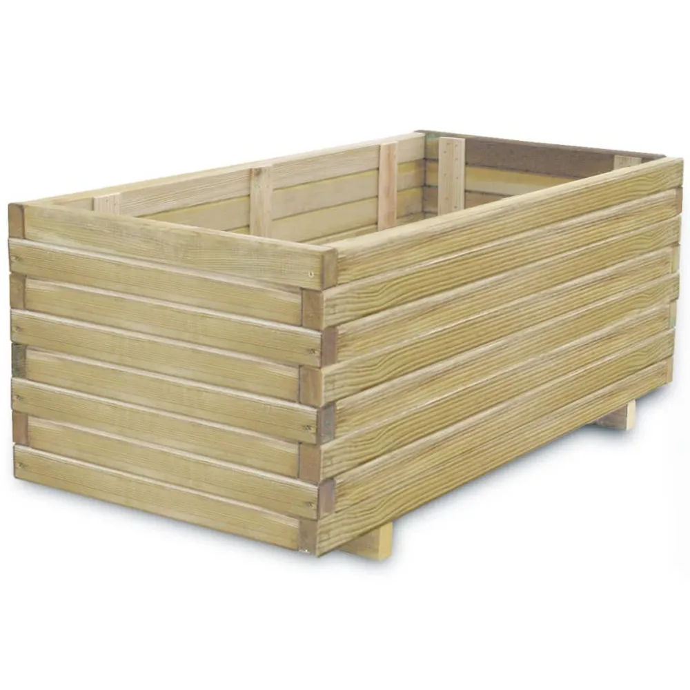 Vaso/floreira retangular 100x50x40 cm madeira com Prateleira de Cultivo Integrada