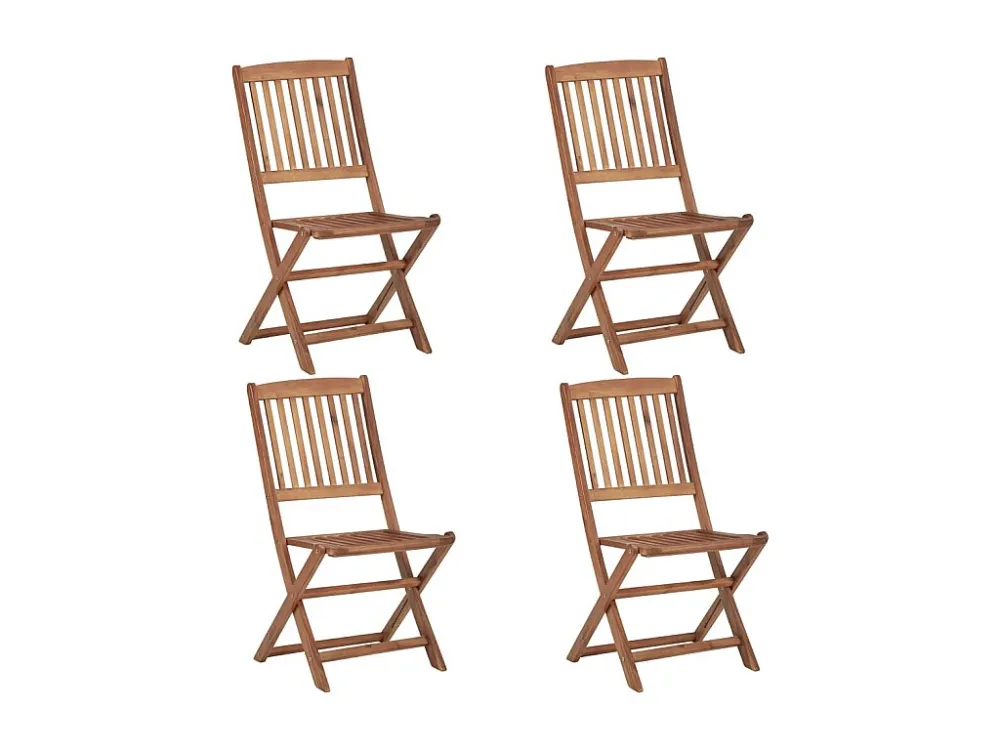 Cadeiras de jardim dobráveis com almofadões 4 peças acácia maciç Clicnbuy