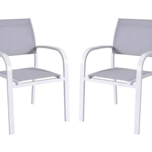 Conjunto de 2 cadeirões de jardim alumínio textilene - PAIA MYLIA