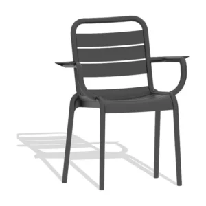 Cadeira de plástico adequada para utilização no exterior - Karen - Preto Nest Dream