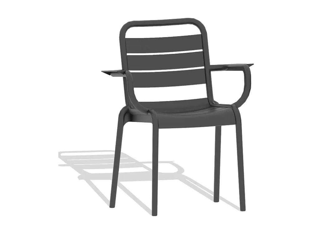 Cadeira de plástico adequada para utilização no exterior - Karen - Preto Nest Dream