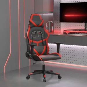 Cadeira gaming couro artificial preto e vermelho