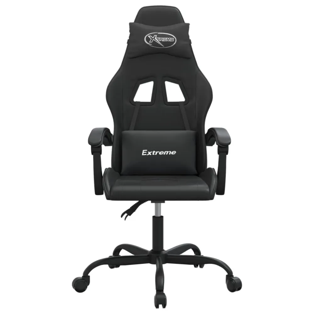 Cadeira gaming giratória couro artificial preto