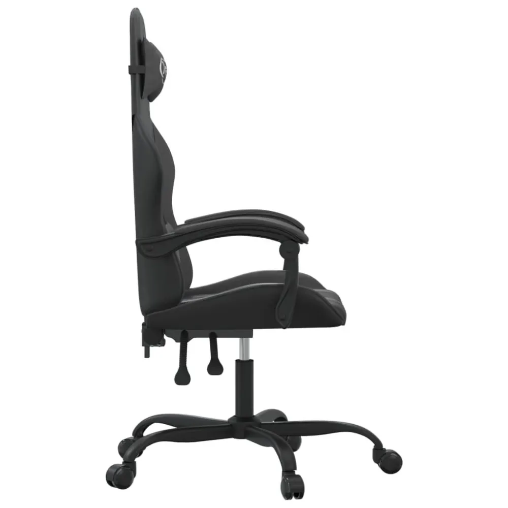 Cadeira gaming giratória couro artificial preto