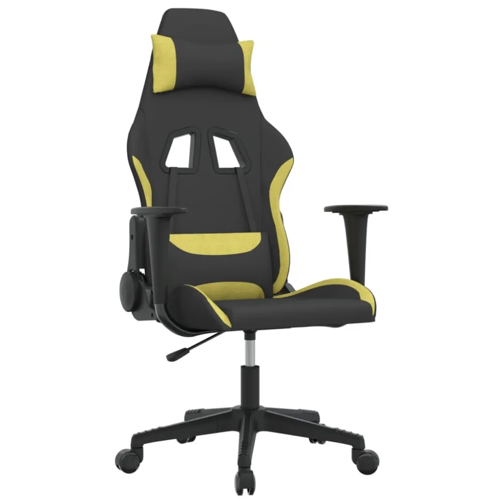 Cadeira de gaming tecido preto e verde-claro