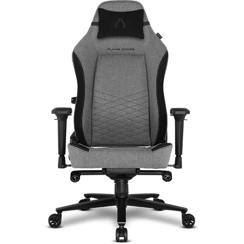 Cadeira Gaming Alpha Gamer Alegra Tecido - Cinzento com Suporte para Headset