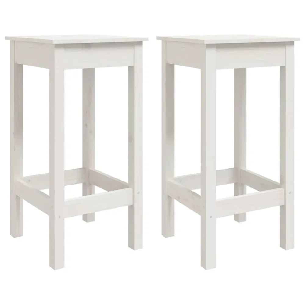 Cadeiras de bar 2 pcs 40x40x78cm madeira de pinho maciç branco em Preto e Vermelho