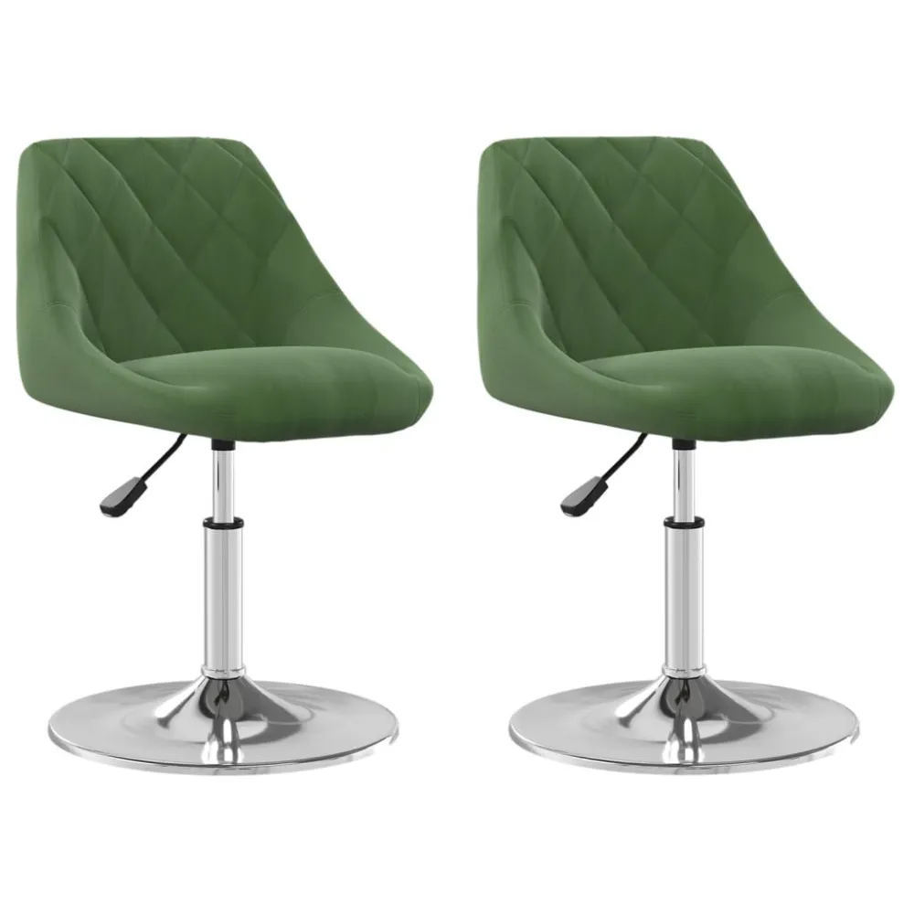 Cadeiras de jantar giratorias 2 pcs veludo verde-escuro com Suporte para Headset