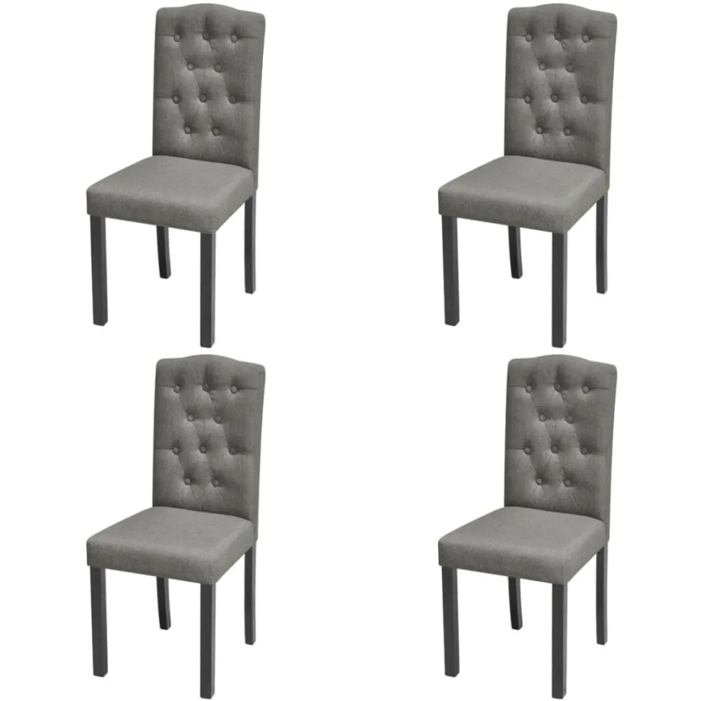 Cadeiras de jantar 4 pcs tecido cinzento Dimensões Profissionais