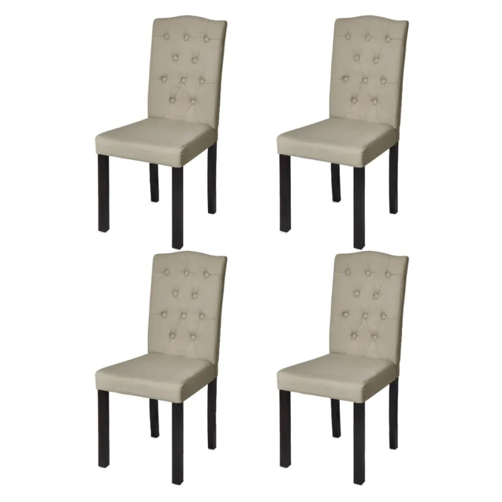 Cadeiras de jantar 4 pcs tecido cor camel com Fios Organizados