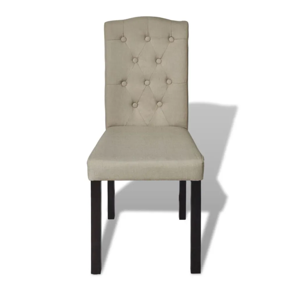 Cadeiras de jantar 4 pcs tecido cor camel com Fios Organizados