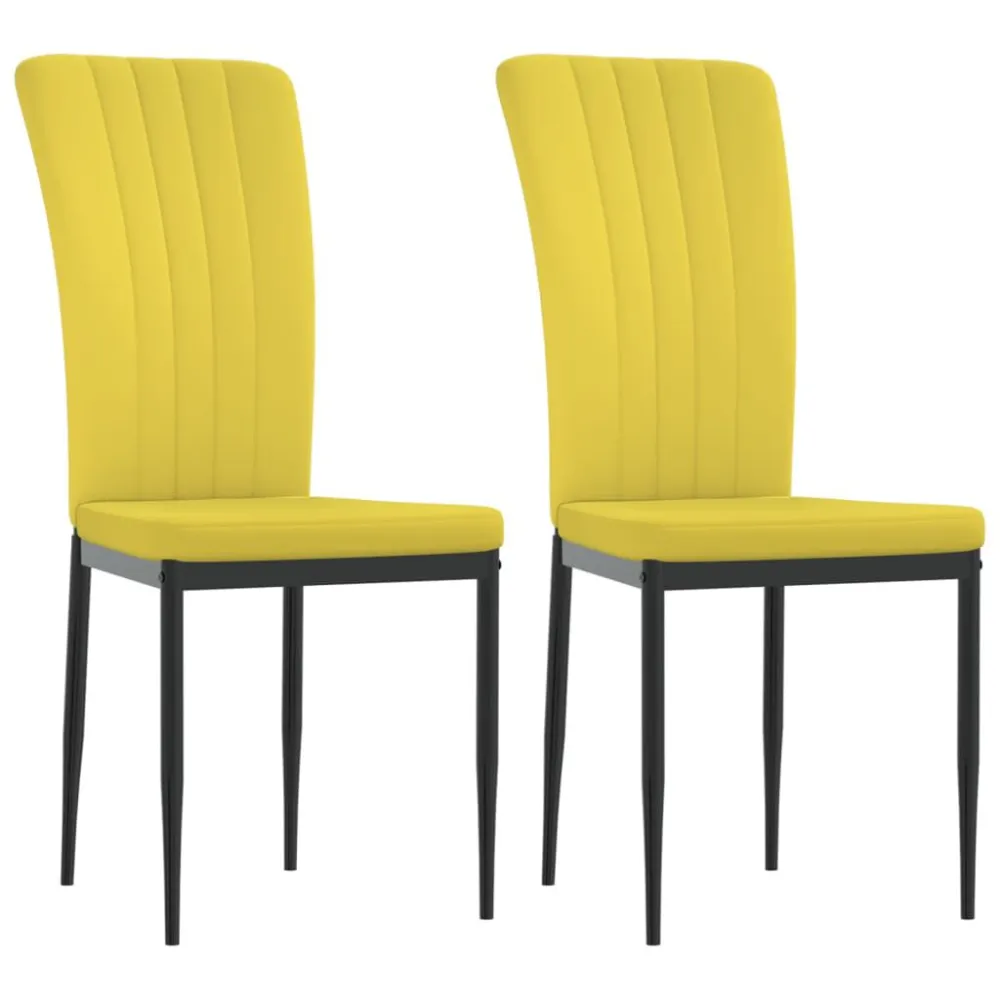 Cadeiras de jantar 2 pcs veludo amarelo mostarda Edição Gamer Pro
