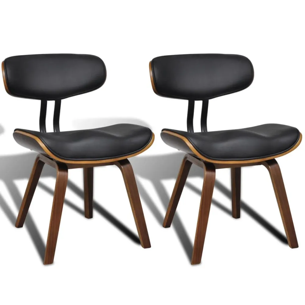 Ergonômico de Alta Qualidade Cadeiras jantar 2 pcs madeira curvada e couro artificial