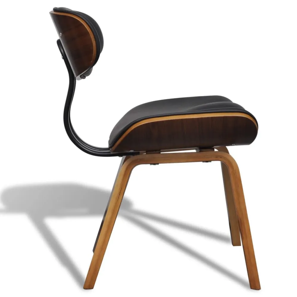 Ergonômico de Alta Qualidade Cadeiras jantar 2 pcs madeira curvada e couro artificial