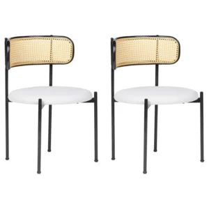 Ergonômico de Alta Qualidade Conjunto de 2 cadeiras de jantar em metálico preto ANDOVER