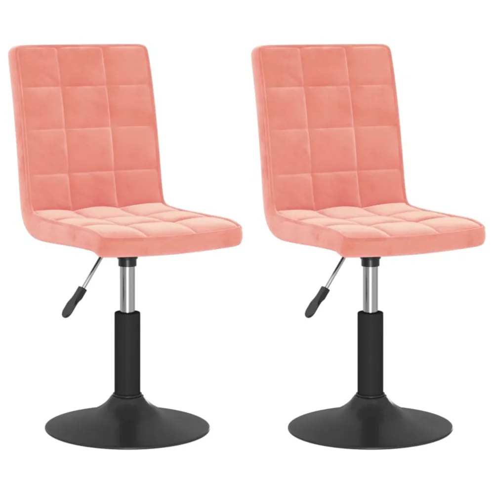 Mesa de Air Hockey Cadeiras de jantar giratórias 2 pcs veludo rosa