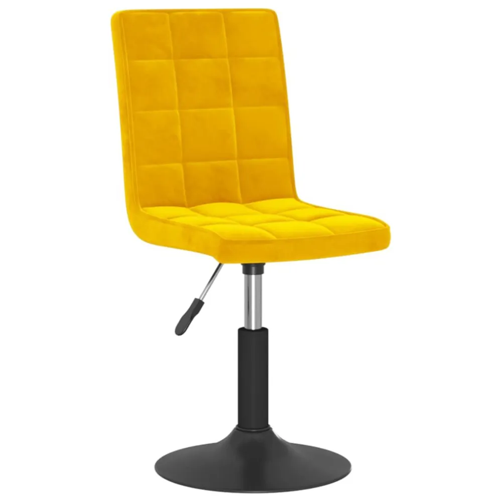 Mesa de Air Hockey Cadeiras de jantar giratórias 2 pcs veludo amarelo mostarda