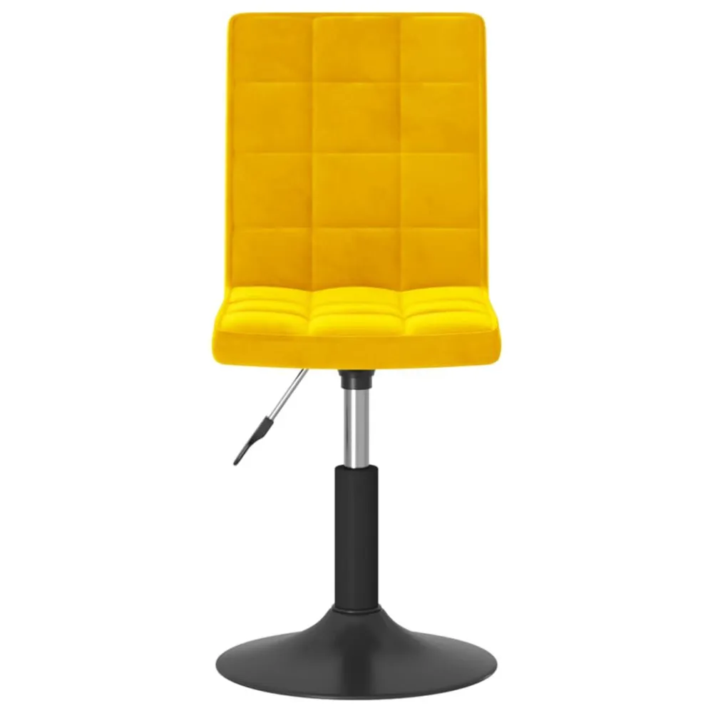 Mesa de Air Hockey Cadeiras de jantar giratórias 2 pcs veludo amarelo mostarda
