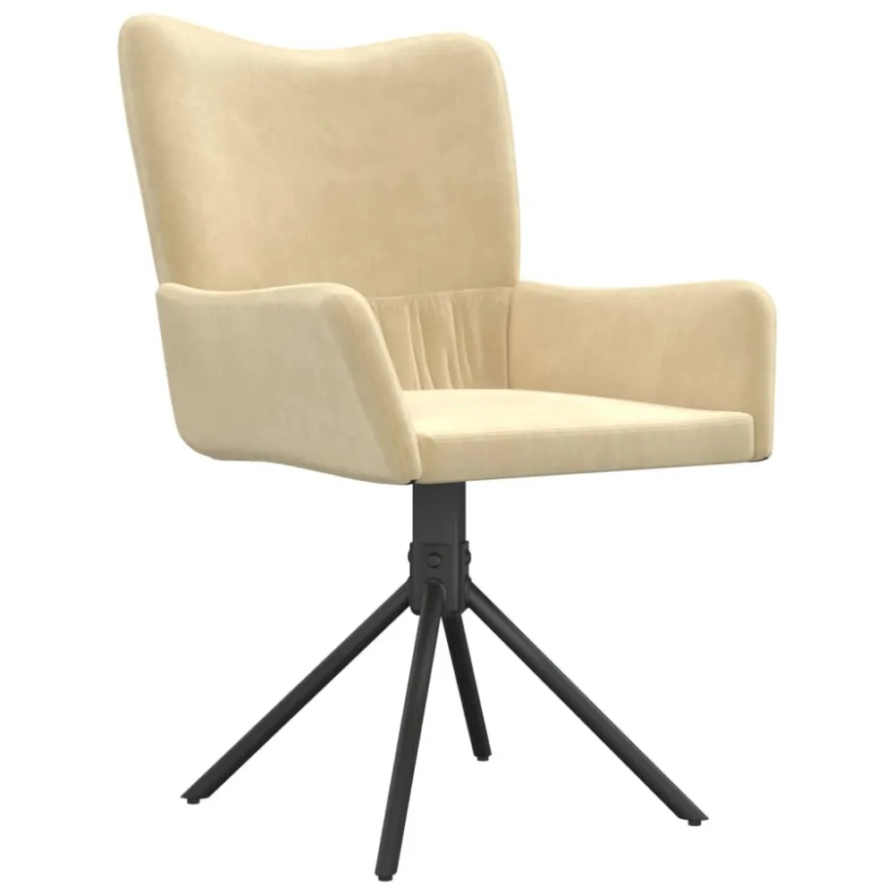 Mesa de Sinuca Cadeiras de jantar giratórias 2 pcs veludo cor creme