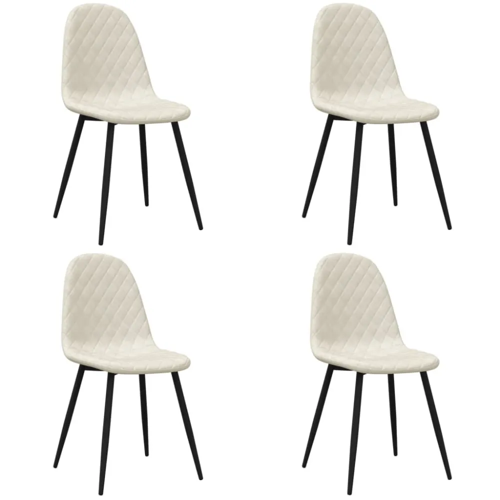 Mesa de Sinuca Cadeiras de jantar 4 pcs veludo branco nata