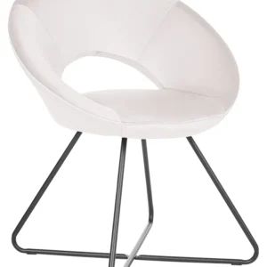 Resistente para Ambientes de Lazer Cadeira em veludo branco creme RACHEL