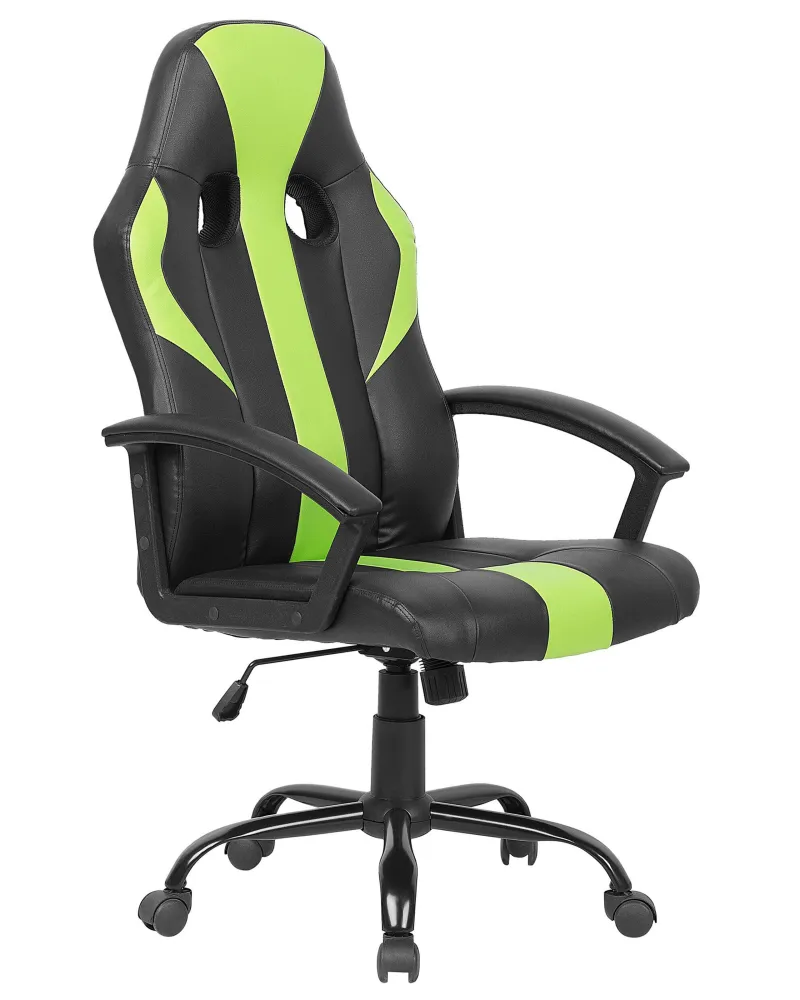 Swivel Faux Leather Office Chair Verde SUCCESS com Garantia Estendida | Montagem Fácil