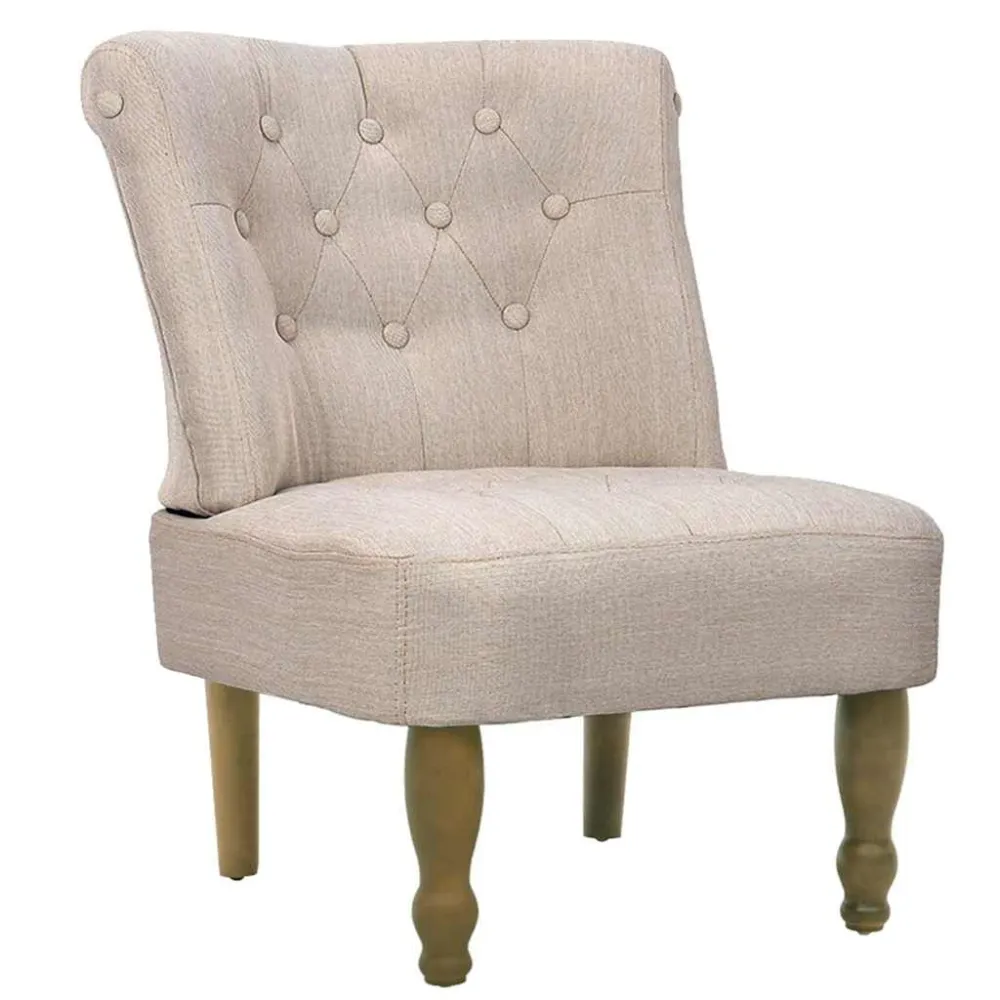 Cadeira francesa tecido creme