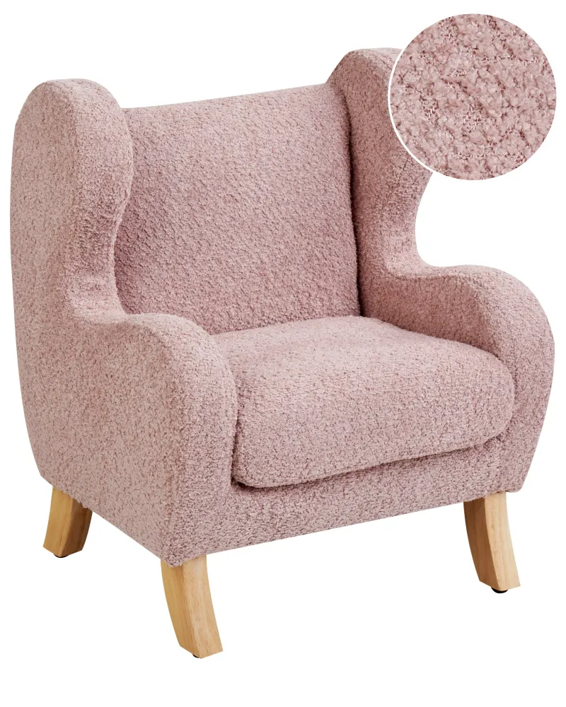 Cadeira para crianç FARUM Bouclé Rosa