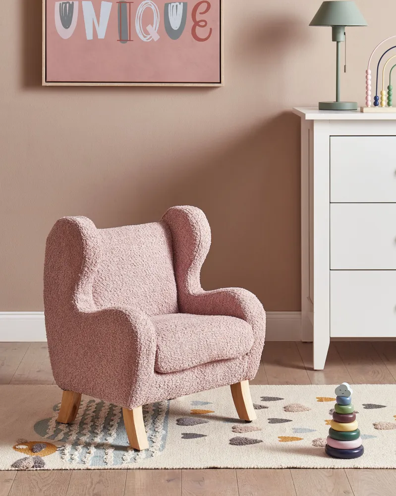 Cadeira para crianç FARUM Bouclé Rosa