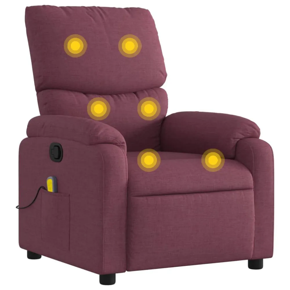 Poltrona de massagens reclinável tecido roxo