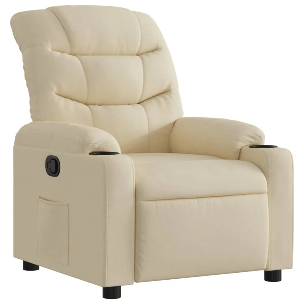 Poltrona reclinável tecido cor creme