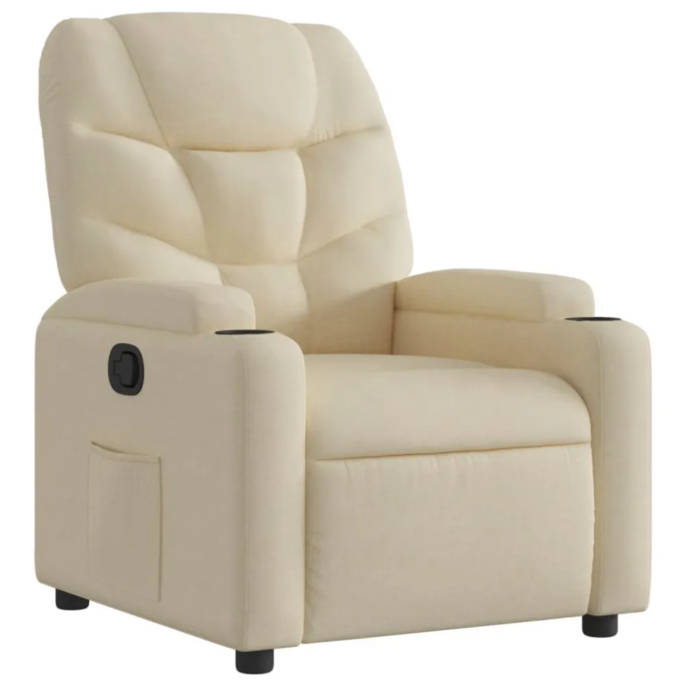 Poltrona reclinável tecido cor creme
