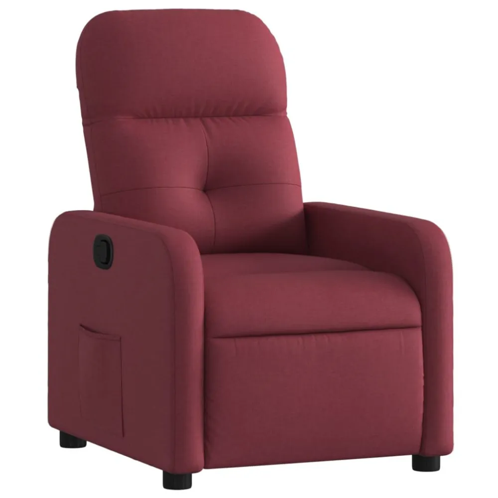 Poltrona reclinável tecido vermelho tinto