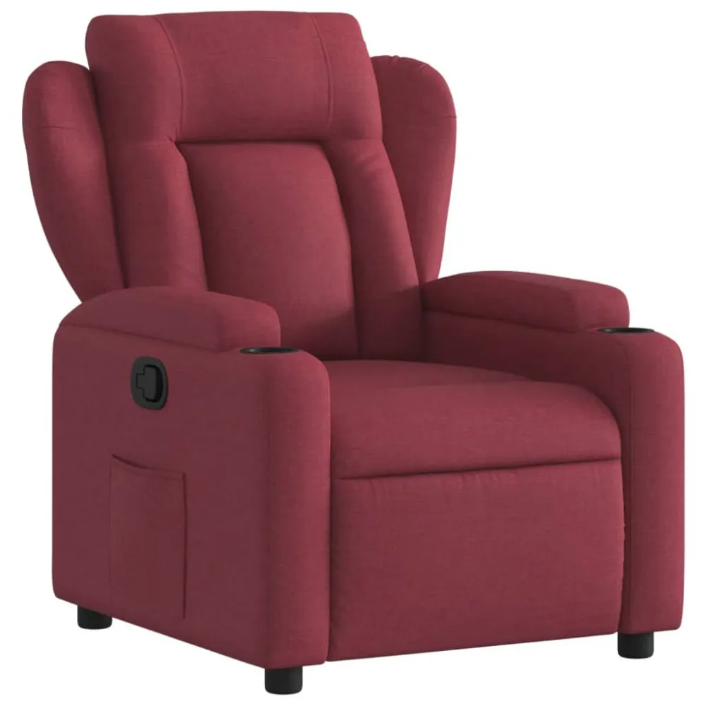 Poltrona reclinável tecido vermelho tinto