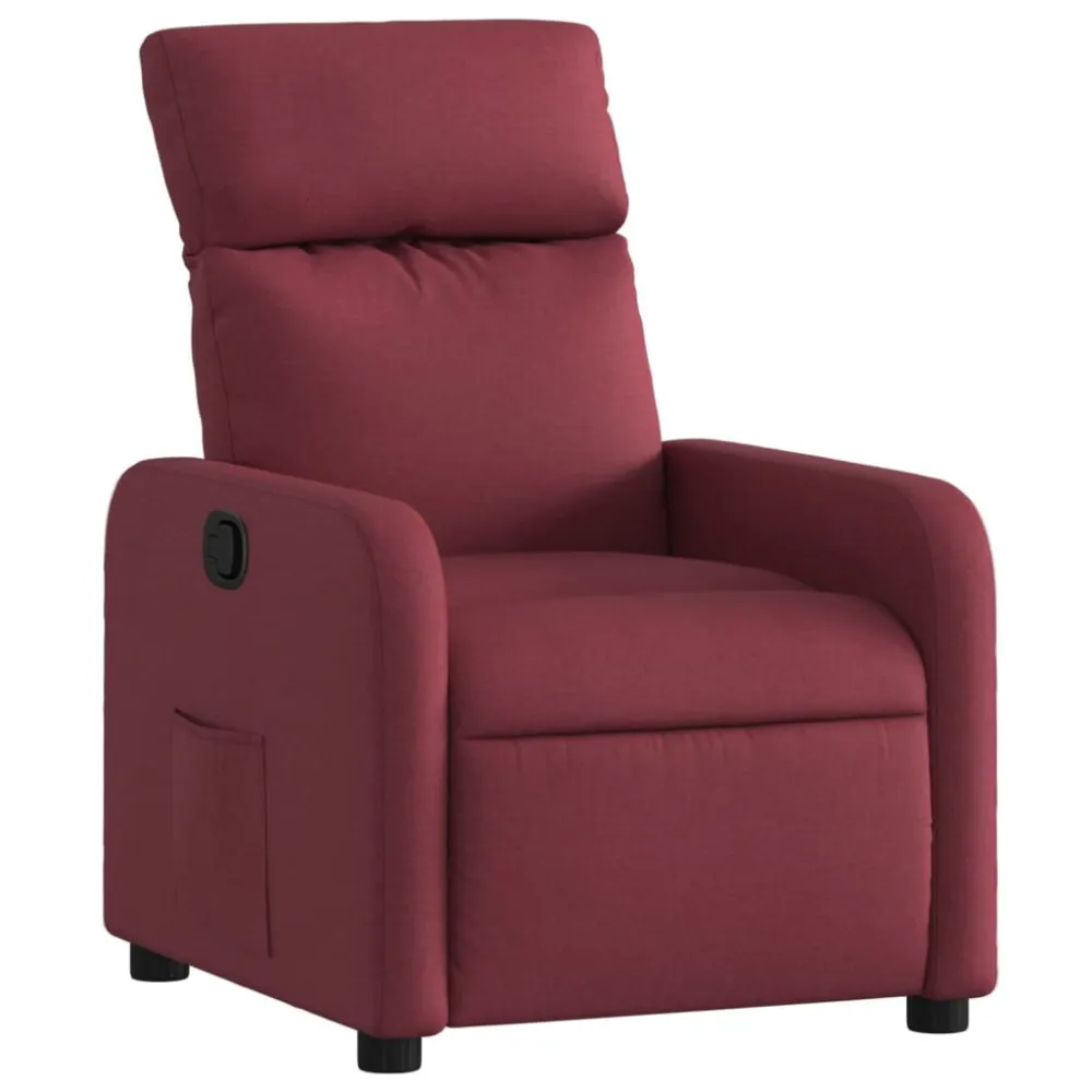 Poltrona reclinável tecido vermelho tinto