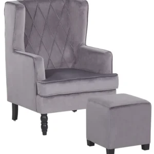 Poltrona SANDSET Veludo Cinzento